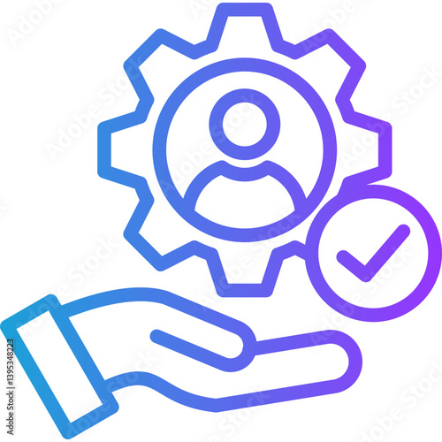 Dexterity line gradient icon