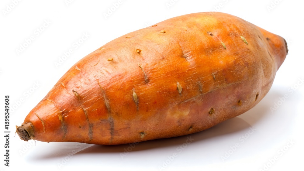 Fresh Kumara with Smooth Orange Skin and Detailed Texture Isolated on White Background
Fresh Kumara with Smooth Orange Skin and Detailed Texture Isolated on White Background