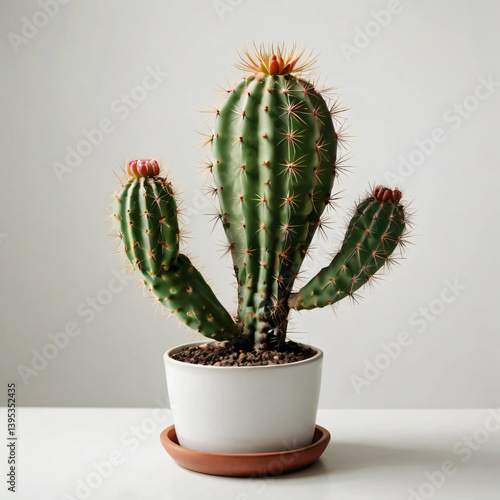 ai generated image of cactus plant with white background