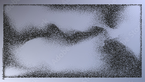 Rectangular shadows from different angles. Noise grain background, pointillism dots gradient or dotwork pattern, vector stipple effect. Grain noise halftone or grainy texture or dotwork grain noise.