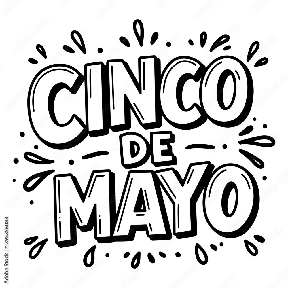 Fototapeta premium Cinco de Mayo Bold Typography Graphic
