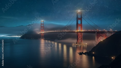 Golden gate bridge at night
