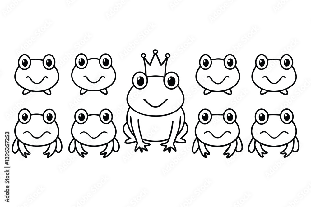 Set of Frog line art Set of Frog line art