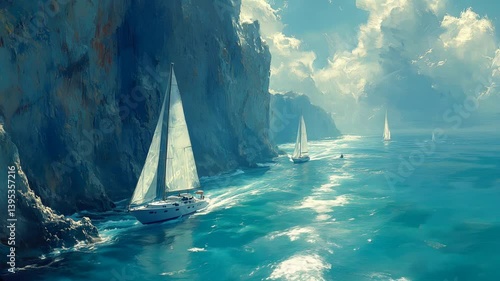 sailing in the sea