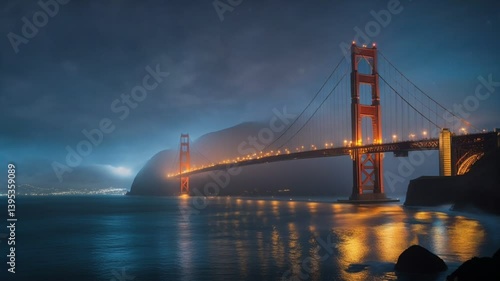 golden gate bridge at night