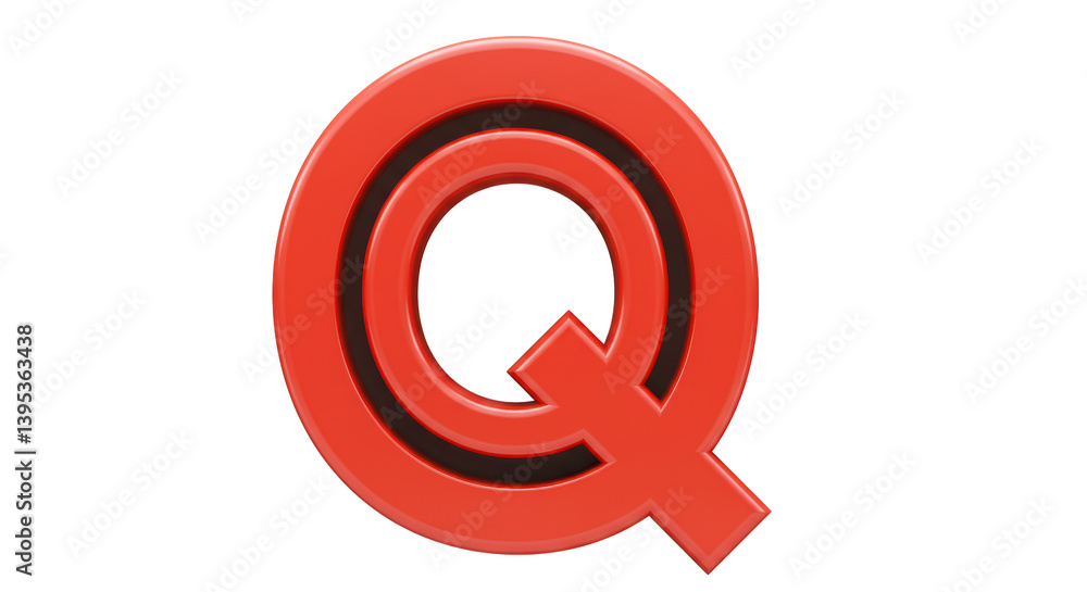 Isolated Red Letter Q Isolated Red Letter Q