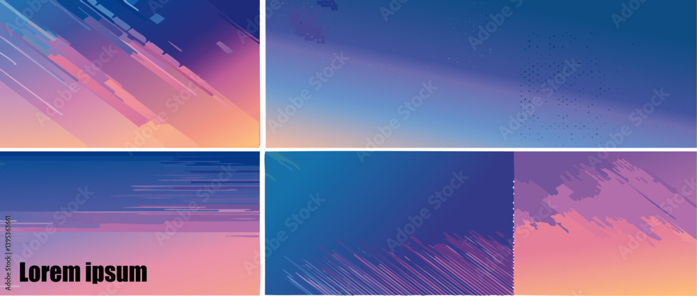 abstract background Set with colorful halftone pattern vector design with Text