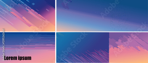 Obraz na płótnie abstract background Set with colorful halftone pattern vector design with Text