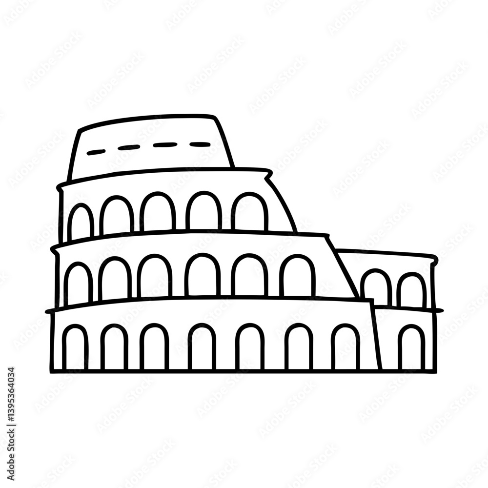 Naklejka premium colosseum icon, colosseum vector illustration-simple illustration of colosseum, perfect for colosseum logos and icons