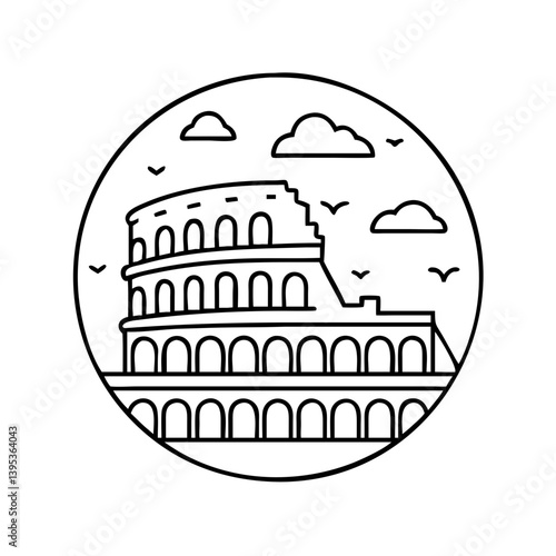 colosseum icon, colosseum vector illustration-simple illustration of colosseum, perfect for colosseum logos and icons