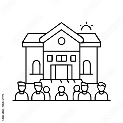community center icon, community center vector illustration-simple illustration of community center, perfect for community center logos and icons