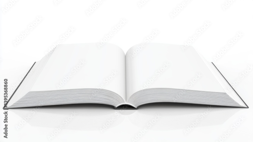 Blank Open Book on White Background Blank Open Book on White Background