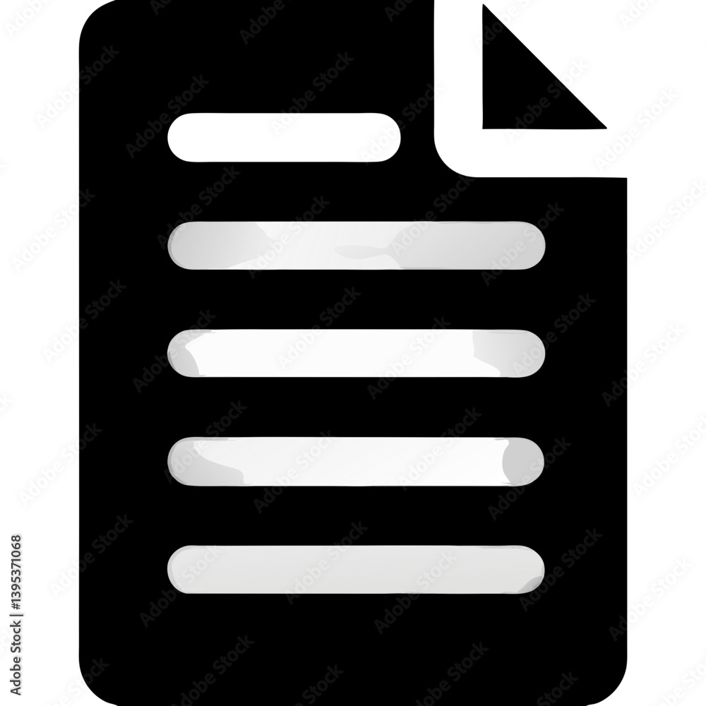 Simple Black Document Icon for Files and Text Editing Simple Black Document Icon for Files and Text Editing