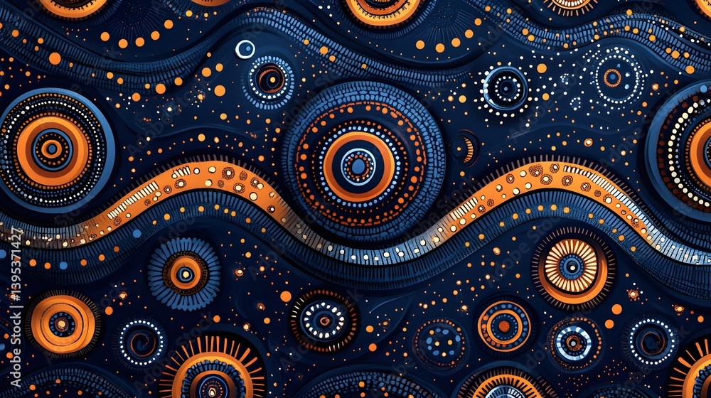 there is a very colorful pattern with many circles on it there is a very colorful pattern with many circles on it