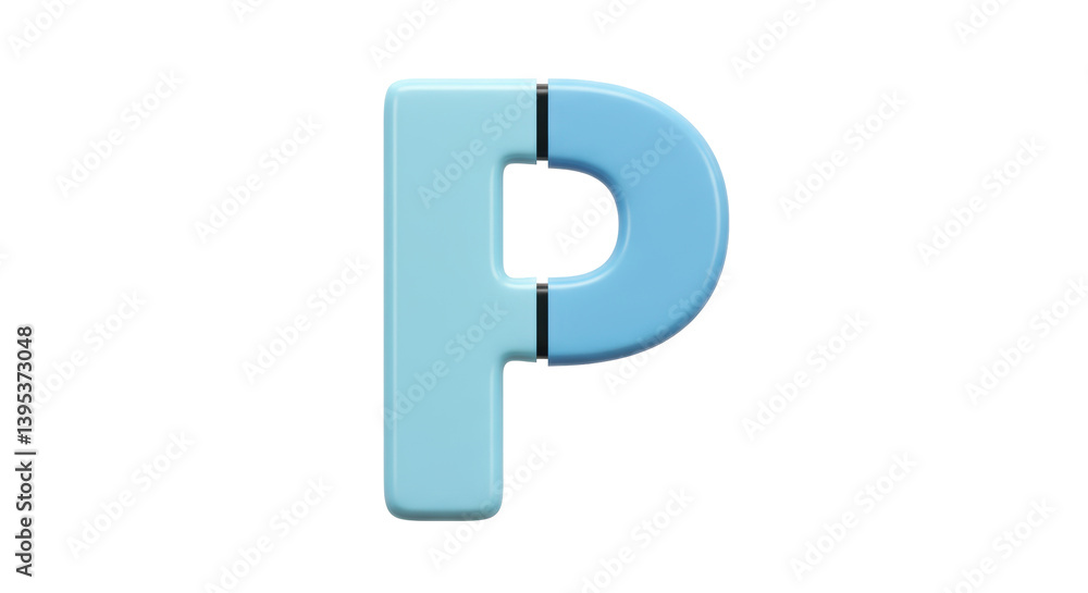 Isolated Blue Letter P Isolated Blue Letter P