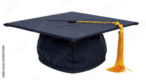Isolated Blue Graduation Cap