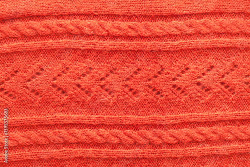 赤いニット生地の背景