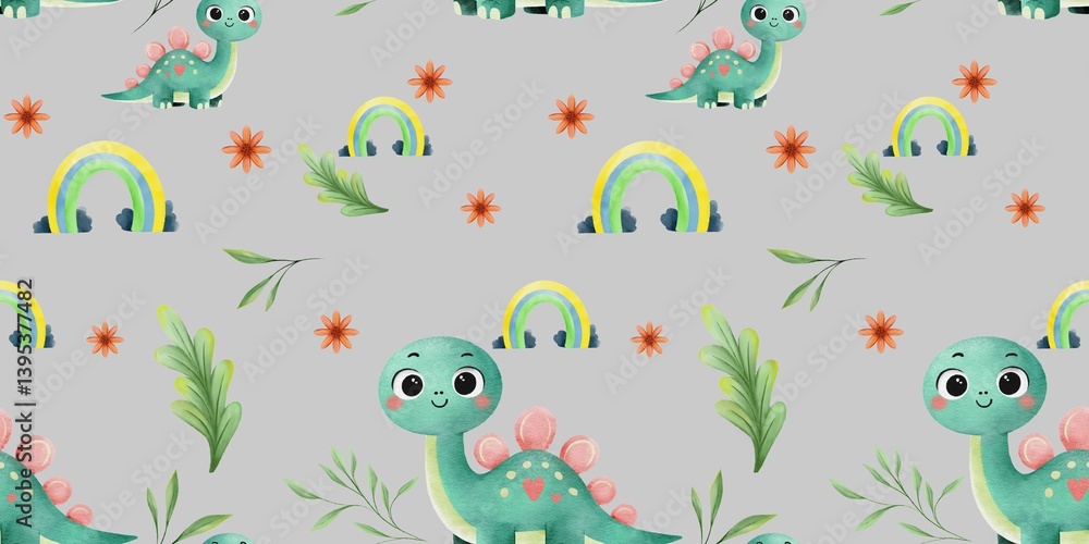 Obraz premium seamless dinosaur pattern, design for textile