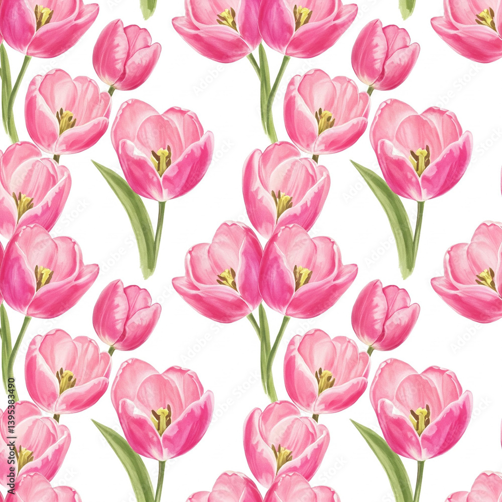 pink tulips seamless pattern pink tulips seamless pattern