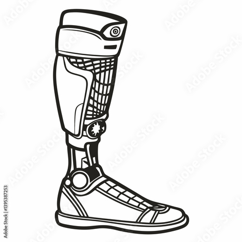 Modern Prosthetic Leg  Illustration Advanced Design and Technology