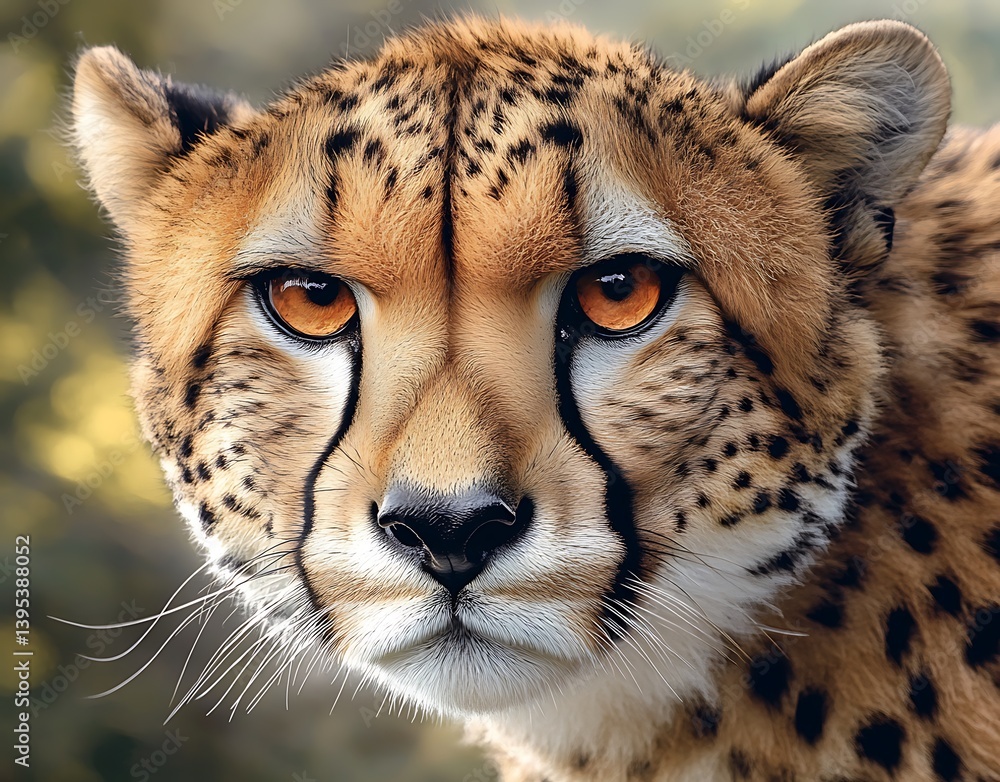 Focused amber eyes cheetah stalking prey in the african savannah - eye-level portrait Focused amber eyes cheetah stalking prey in the african savannah - eye-level portrait