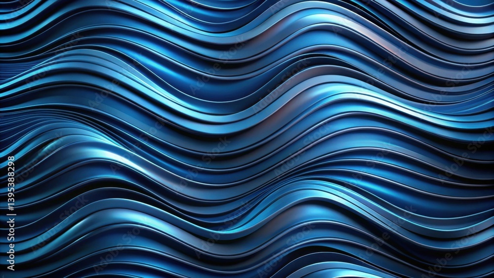 Abstract Blue Wave Pattern Shiny Metallic Surface Texture Abstract Blue Wave Pattern Shiny Metallic Surface Texture