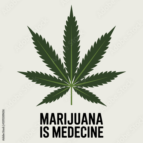 Marijuana Leaf Illustration: Medical Cannabis Advocacy Graphic, Isolated