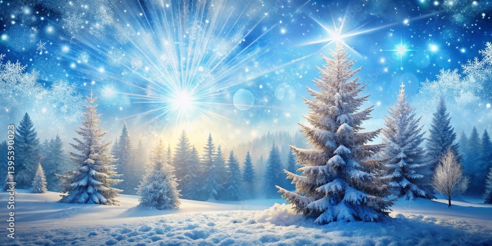Winter Wonderland A Majestic Scene of Snow-Covered Evergreens Under a Sparkling Starlit Sky, Radiating Festive Cheer and Serenity Winter Wonderland A Majestic Scene of Snow-Covered Evergreens Under a Sparkling Starlit Sky, Radiating Festive Cheer and Serenity