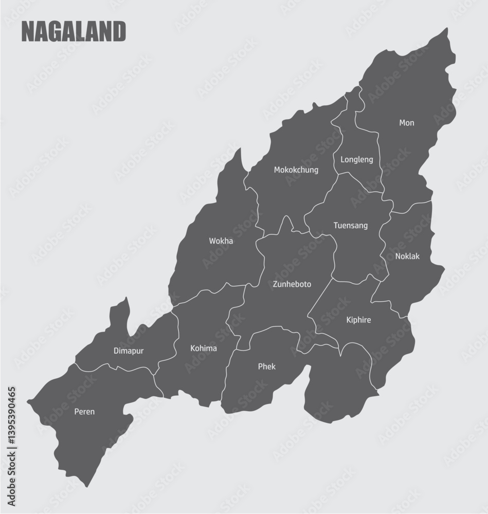 Nagaland administrative map