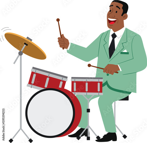 Jazz Musician Playing Drum