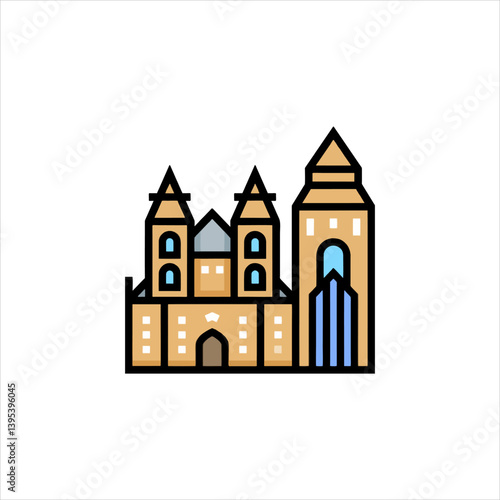 Wallpaper Mural vector illustration of a church Torontodigital.ca