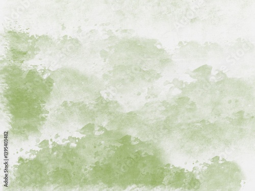 Abstract Dry On Dry Multi Hue Green Paint Brush Texture.Neutral light colored empty background illustration.Watercolor art Texture.wet wash splash watercolor background For digital painting.