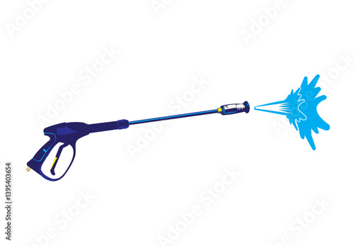 Pressure Washing Gun logo, Pressure Washing logo, Blue washing gun