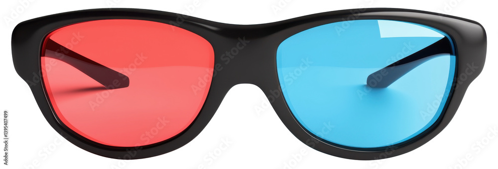 3D glasses designed for immersive viewing experiences in cinemas and at home theaters isolated on transparent background.