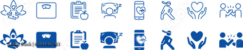 Wellness Healthy Lifestyle icon set. Editable stroke vector icon collection.