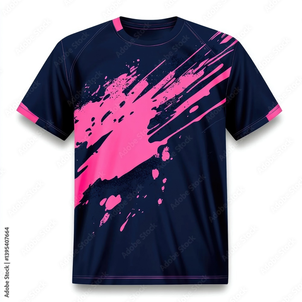 T-shirt with Paint Splatter Design for Fashion and Sports Apparel T-shirt with Paint Splatter Design for Fashion and Sports Apparel