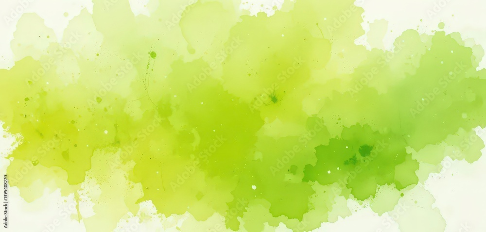 Watercolor Abstract Chartreuse and Light Green Gradient Wash Watercolor Abstract Chartreuse and Light Green Gradient Wash