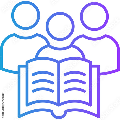 Family Education line gradient icon