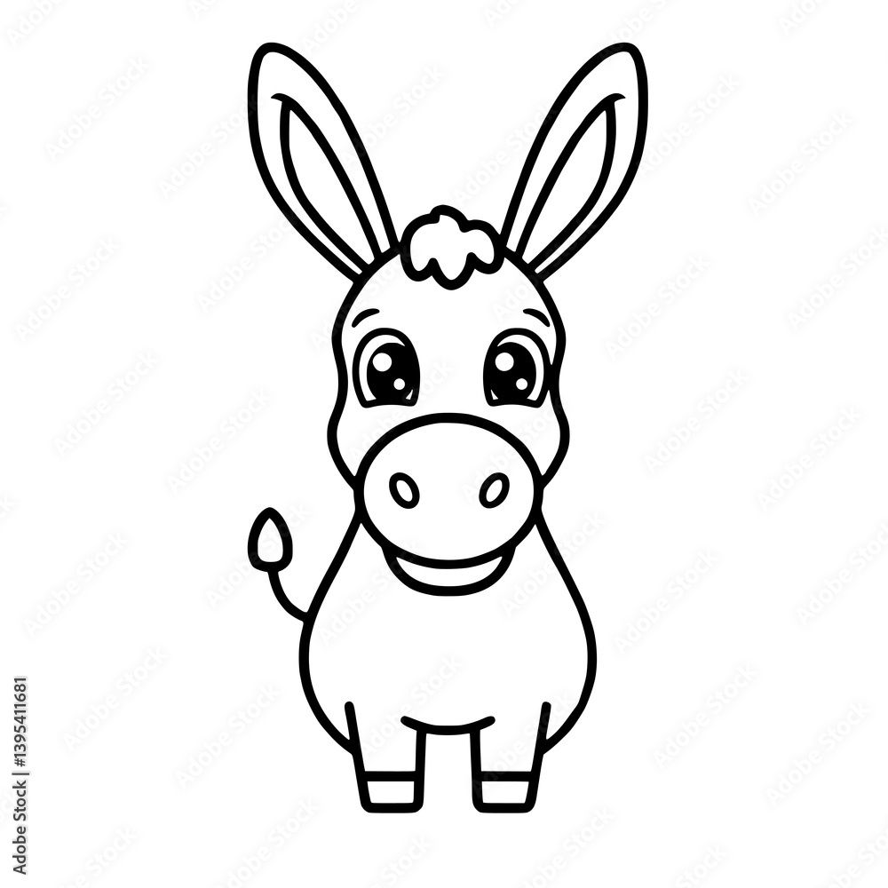 line art logo mascot illustration of a donkey line art logo mascot illustration of a donkey