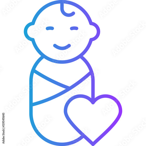 Baby line gradient icon