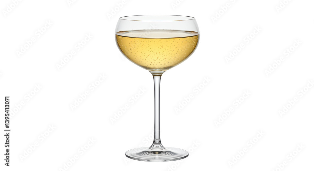 Isolated Champagne Glass with Bubbles Isolated Champagne Glass with Bubbles