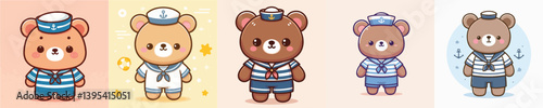 bear vector wearing sailor costume