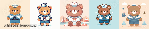bear vector wearing sailor costume