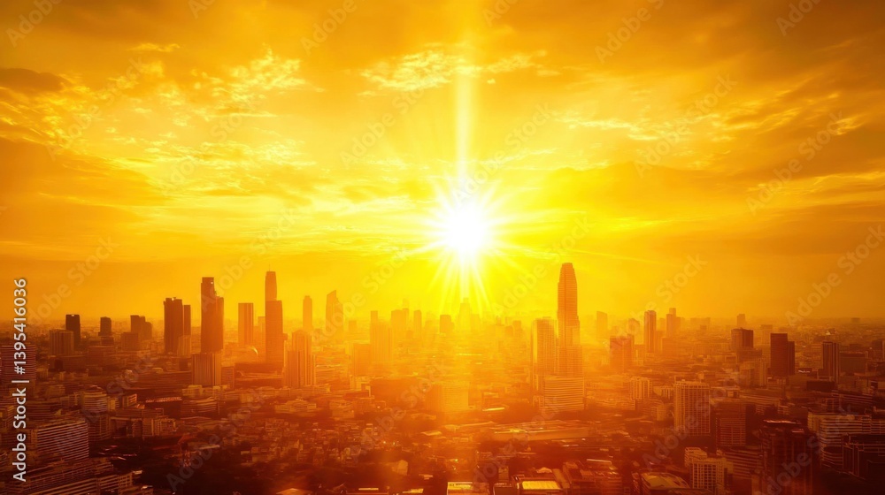 Fototapeta premium Golden City Sunset
