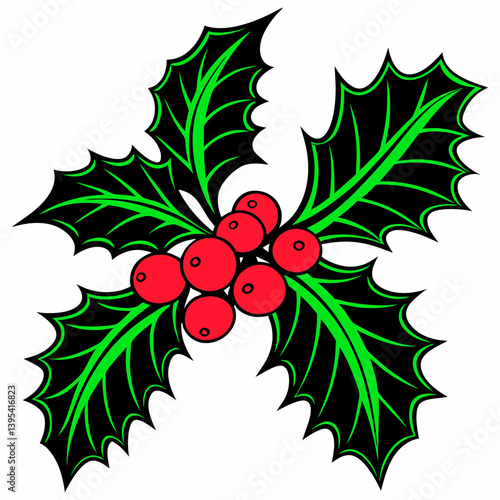 holly berries and leaves