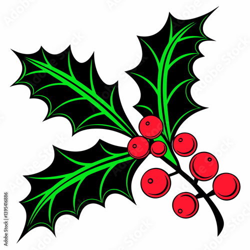 holly berries and leaves