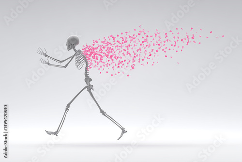 Wallpaper Mural Romantic surreal skeleton figure composed of colorful flowers in love, artistic metaphor of life and death connection Torontodigital.ca