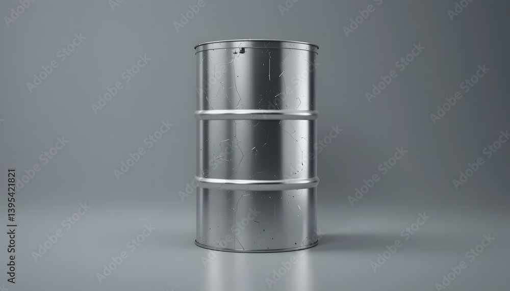A minimalist and eye-catching design of a metal chemical drum. A minimalist and eye-catching design of a metal chemical drum.