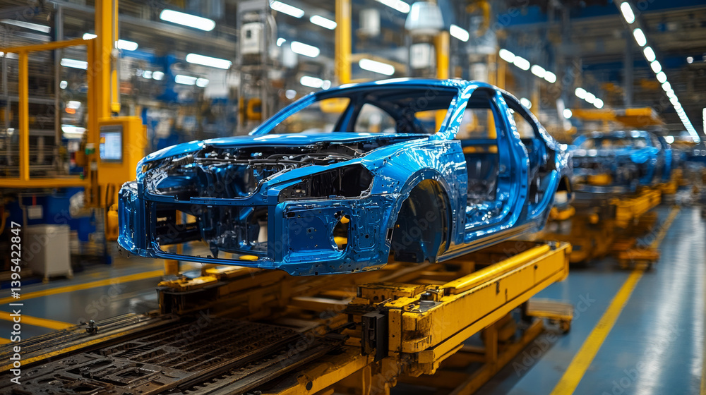 Semi finished cars being produced by automobile manufacturing factories Semi finished cars being produced by automobile manufacturing factories