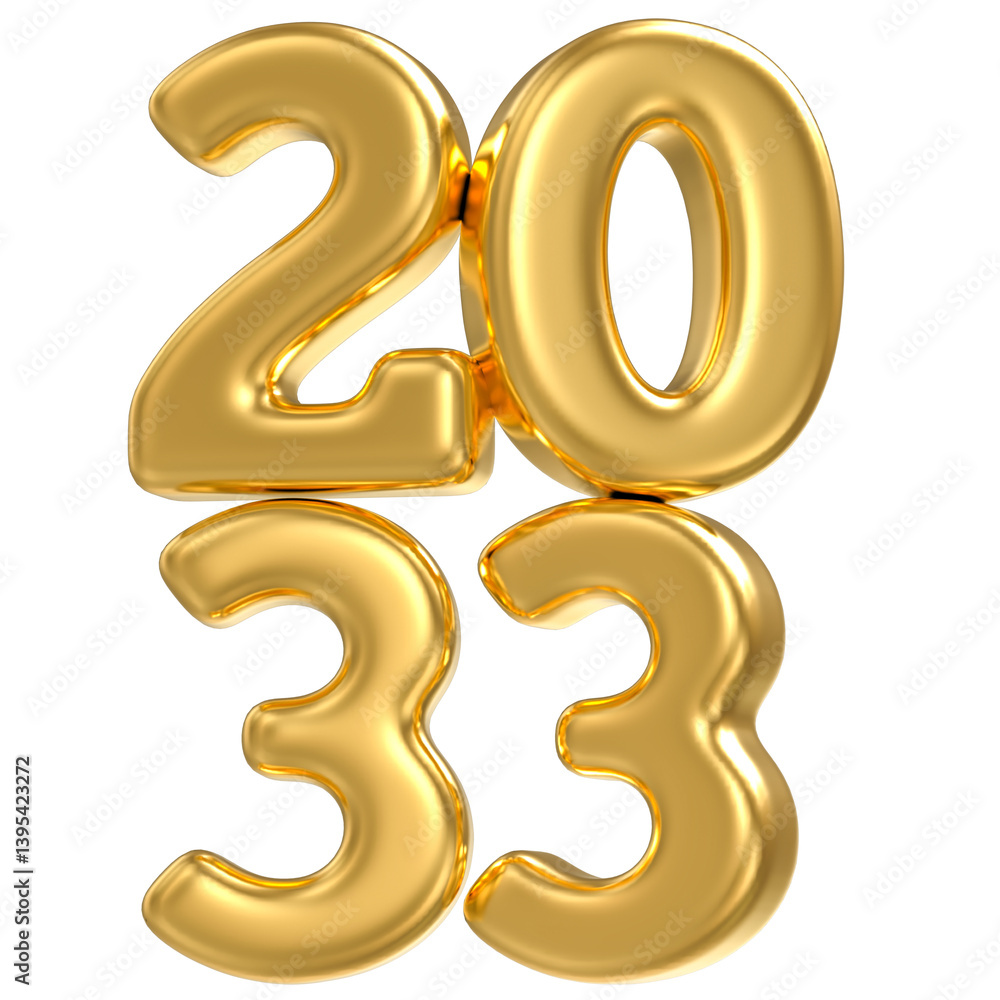Happy New Year Number Gold 3D Happy New Year Number Gold 3D